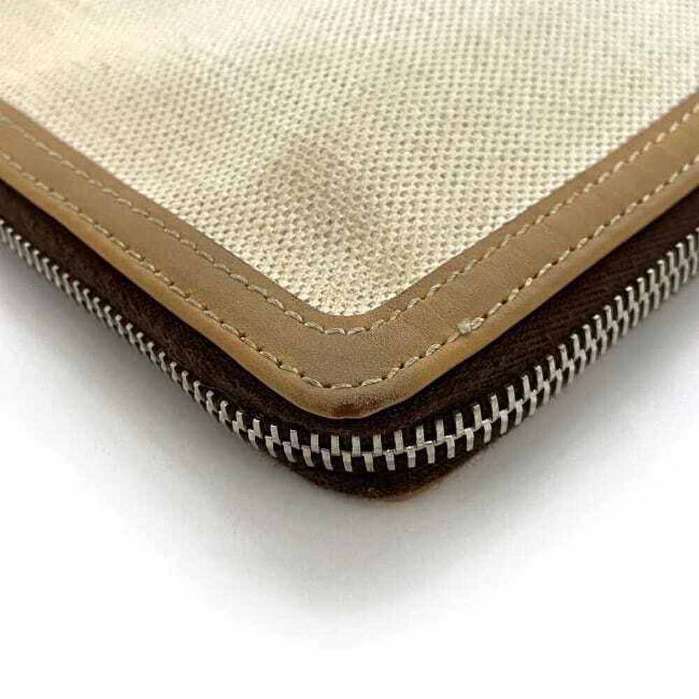 Balenciaga Clutch Bag Beige Handbag Canvas Leather Zipper Logo L - Picture 5 of 10